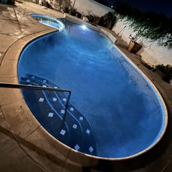 Poolside Creationz - After plaster, tiles, skimmer, auto-fill and heater