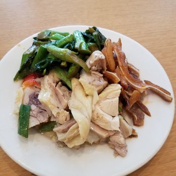 Yu's Garden - Steamed Chicken, Sauteed Pig Ears and Chinese Brocolli - Taiwanese Near Me - Irvine, California