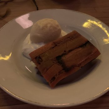 Nancy's Hustle - Carrot cake with pineapple sorbet - New American Near Me - Houston, Texas Nancy's Hustle - Carrot cake with pineapple sorbet - New American Near Me - Houston, Texas