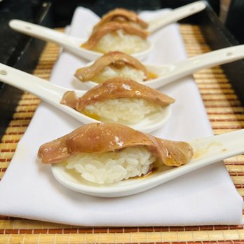 Au Pied de Cochon - Foie gras nigiri (CAD $29) - Canadian (New) Near Me - Montreal, Quebec