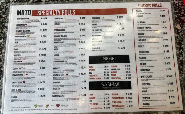 Menu photo 2 Sushi Moto Oklahoma City, OK