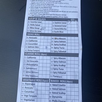 Hello Sushi - AYCA menu - Sushi Bars Near Me - Fullerton, California Hello Sushi - AYCA menu - Sushi Bars Near Me - Fullerton, California
