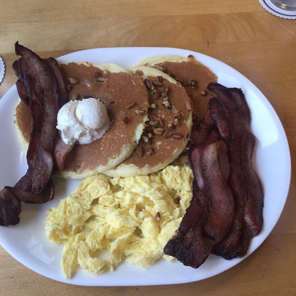 Pig 'N Pancake - Bacon, eggs, and pecan pancakes - Breakfast & Brunch Near Me - Newport, Oregon