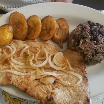 Havana Restaurant - Fried pork steak, beans and rice, sweet plantains. - Cuban Near Me - Albuquerque, New Mexico