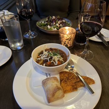 Mount Burgess Dining Room - Elk Chili, Goat cheese salad. - Italian Near Me - Field, British Columbia