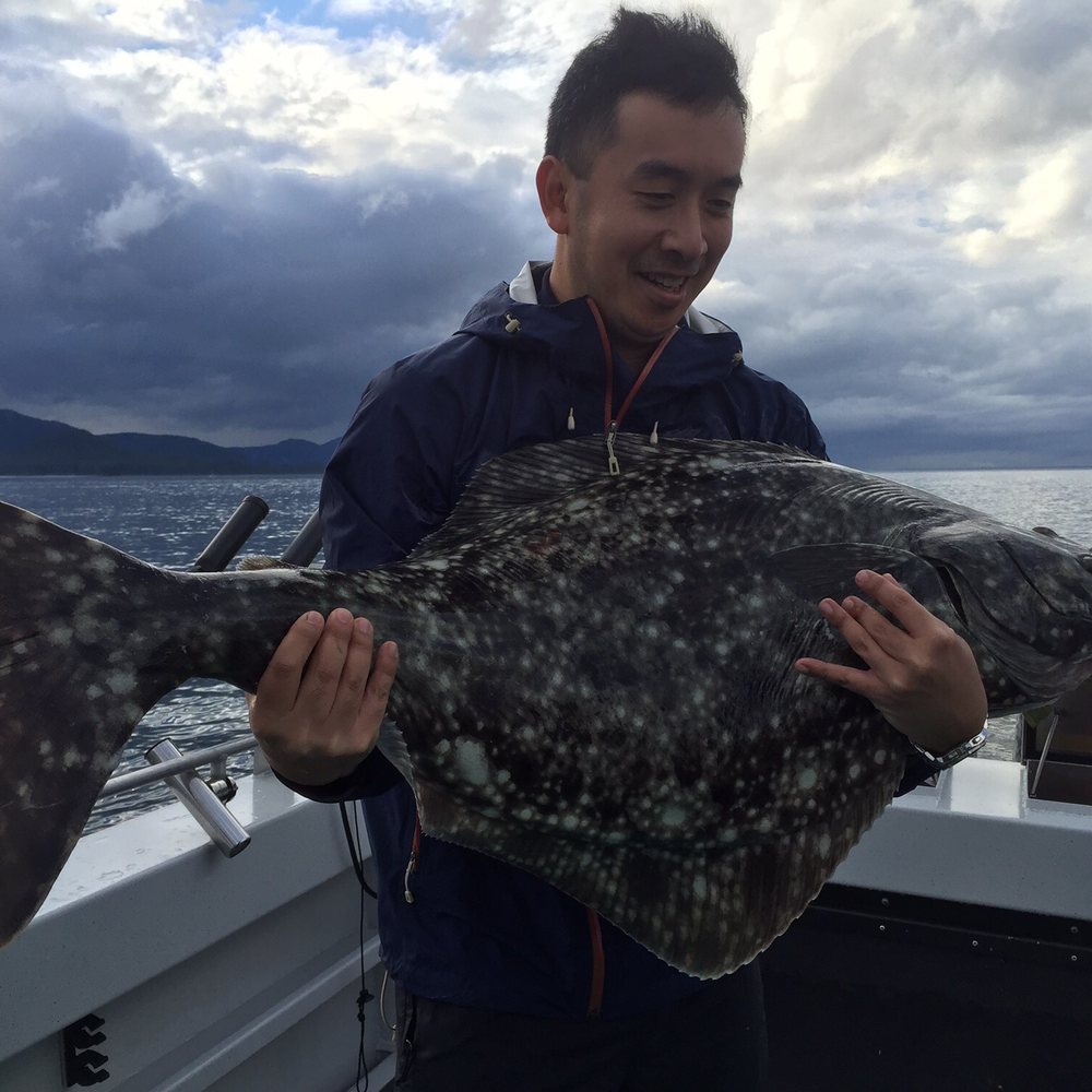 Tok River Outfitters - HUUUGE halibut caught 9-6-16 - Boat Charters Near Me - Hoonah, Alaska Tok River Outfitters - HUUUGE halibut caught 9-6-16 - Boat Charters Near Me - Hoonah, Alaska