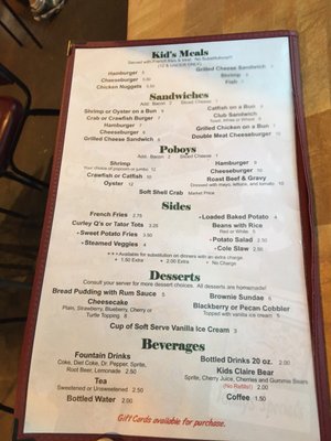 Menu photo 3 Hill Top Inn Restuarant Maurepas, LA Menu photo 3 Hill Top Inn Restuarant Maurepas, LA