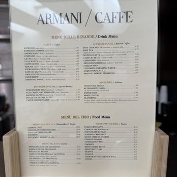 Armani Cafe - Menu - Cafes Near Me - Costa Mesa, California