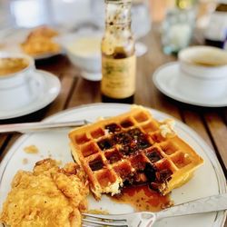 JW Renfroe Pecan - Last time I was in the shop the owner turned me onto their "Toasted Pecan Syrup" It's AMAZEBALLS w/spicy chicken & waffles :)..