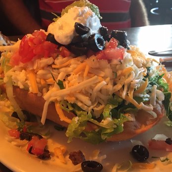 Compadres Mexican Restaurant - Carne Asada Tostada....don't let the picture fool you...it's huge - Mexican Near Me - Dayton, Nevada