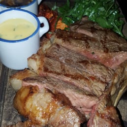 Medium rare sirloin on the bone for 2 to share. Perfect!
