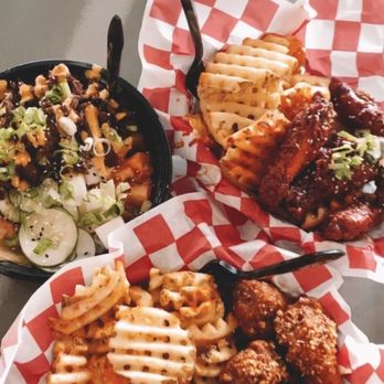Chi-Kin - Buffalo Garlic wings, Gochujang wings (regular), and Beef Bulgogi Bibim-bowl - Korean Near Me - Orlando, Florida Chi-Kin - Buffalo Garlic wings, Gochujang wings (regular), and Beef Bulgogi Bibim-bowl - Korean Near Me - Orlando, Florida
