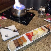 Photo of The Melting Pot - Coral Springs, FL, United States. Chocolate Fondue  Coppola, Pinot Noir, "Votre Santé"