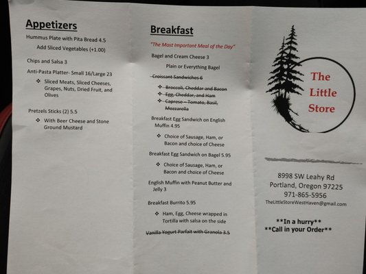 Menu photo 1 The Little Store Portland, OR Menu photo 1 The Little Store Portland, OR