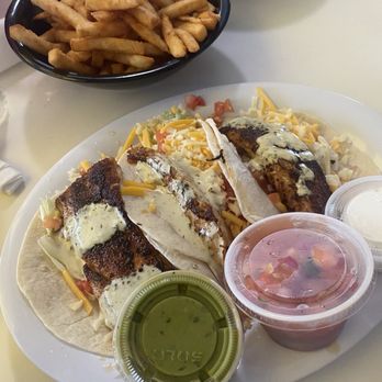 Lorelei Restaurant & Cabana Bar - Blackened Mahi mahi soft tacos - Seafood Near Me - Islamorada, Florida Lorelei Restaurant & Cabana Bar - Blackened Mahi mahi soft tacos - Seafood Near Me - Islamorada, Florida