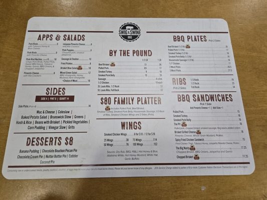 Menu photo 5 Swig & Swine Summerville, SC