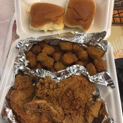 Wings On Tha Run - Pork chop Sandwich w/okra