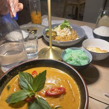 When In Bangkok - Red Curry and Pandan Coconut Sticky Rice - Thai Near Me - Flushing, New York When In Bangkok - Red Curry and Pandan Coconut Sticky Rice - Thai Near Me - Flushing, New York