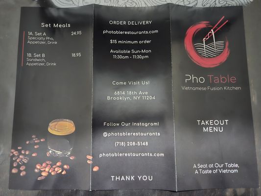 Menu photo 3 Pho Table Brooklyn, NY