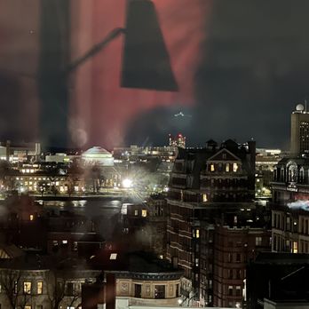 CitizenM Boston Back Bay - night room view of Charles River - Hotels Near Me - Boston, Massachusetts