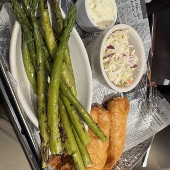 The Depot - Fried fish and asparagus - Burgers Near Me - Greenfield, Indiana