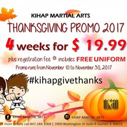 Kihap Martial Arts - Happy thanksgiving