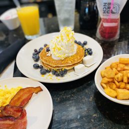 Lemon Blueberry Goat Cheese Pancakes