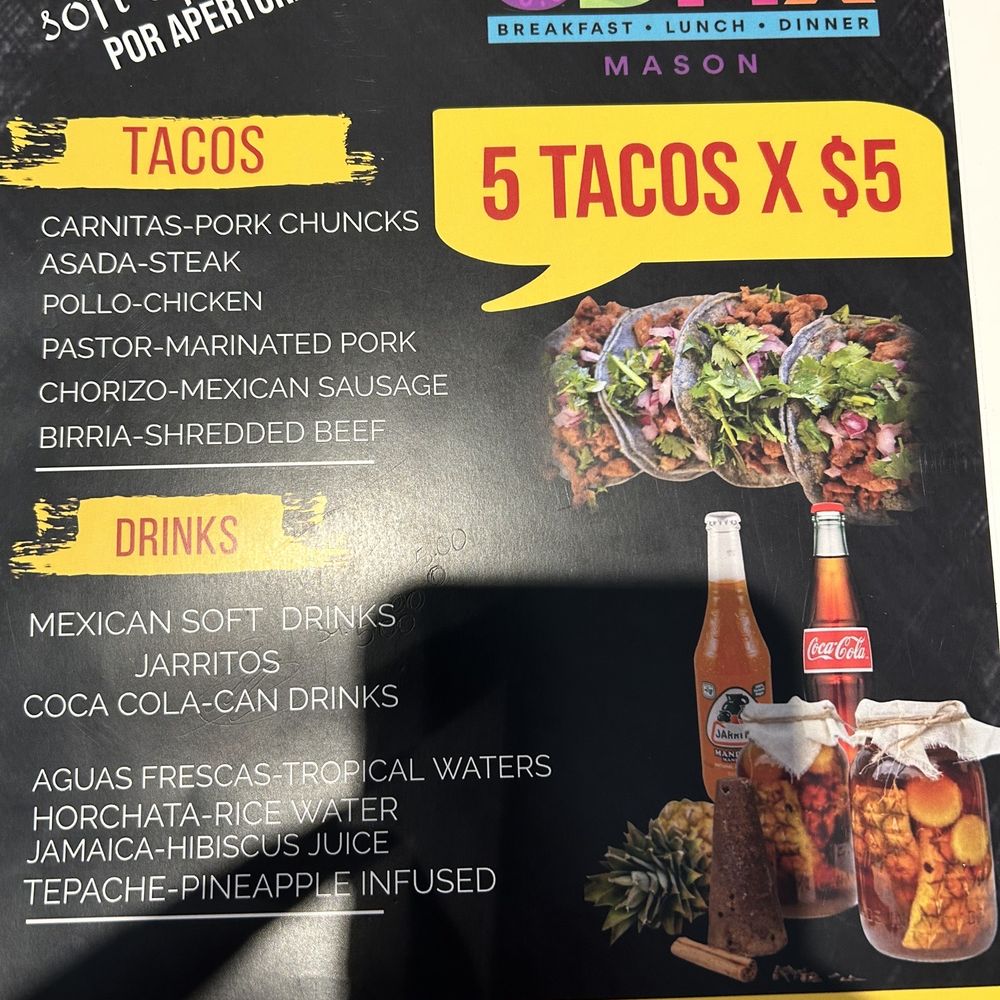 Soft opening menu (8/19/23)