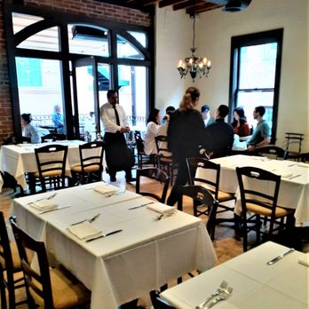 Cafe Santorini - Quality everywhere -- notice the chairs? Quite European, no plastic or butt-breaking metal. Wood floors, brick walls, high ceilings. Love! - Italian Near Me - Pasadena, California Cafe Santorini - Quality everywhere -- notice the chairs? Quite European, no plastic or butt-breaking metal. Wood floors, brick walls, high ceilings. Love! - Italian Near Me - Pasadena, California