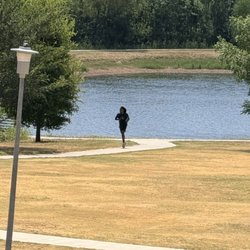 Jogging trail and lake