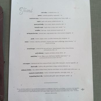 The Strand - Menu - New American Near Me - Orlando, Florida The Strand - Menu - New American Near Me - Orlando, Florida