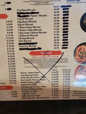 Menu photo 2 Royal Hyderabad - East Albuquerque, NM