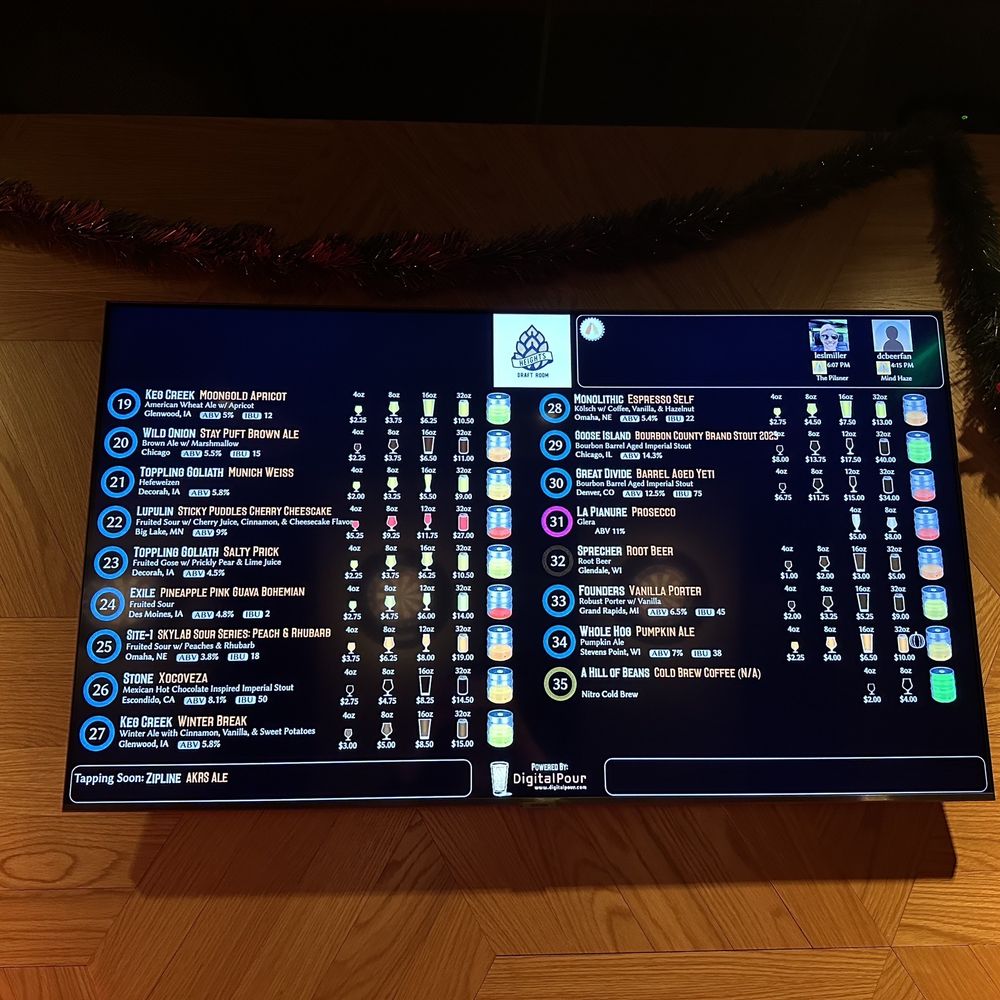 Heights Draft Room - Just part of the beer menu - Beer Bar Near Me - La Vista, Nebraska