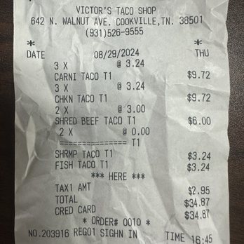 Victors Taco Shop - Mexican Near Me - Cookeville, Tennessee