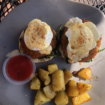The Point in Fells - Fried Green Tomato Benedict - New American Near Me - Baltimore, Maryland The Point in Fells - Fried Green Tomato Benedict - New American Near Me - Baltimore, Maryland