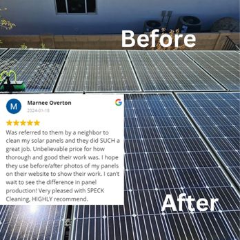 SPECK Cleaning - Before and after solar panel cleaning - Home Cleaning Near Me - Laveen, Arizona