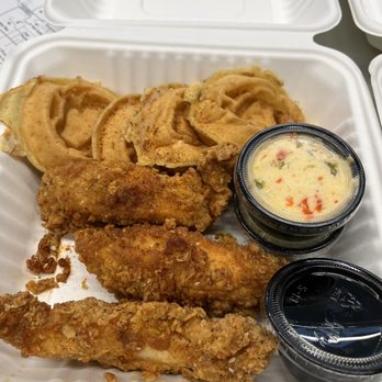 Miss Shirley's Cafe, Inner Harbor - Chicken  and Buttermilk Pancakes (4) or Belgian Waffles (4 Mini) - Breakfast & Brunch Near Me - Baltimore, Maryland
