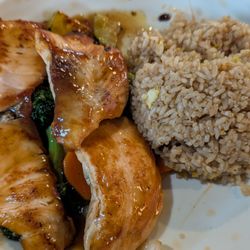 Salmon with fried rice