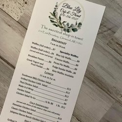 Blue Lily Cafe & Florist - Takeout menu