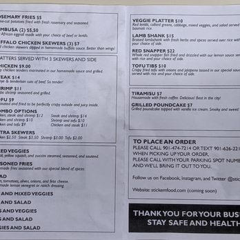 Stickem - Menu - Kebab Near Me - Memphis, Tennessee Stickem - Menu - Kebab Near Me - Memphis, Tennessee