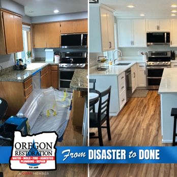 Oregon Restoration - Kitchen before & after - Damage Restoration Near Me - Tigard, Oregon Oregon Restoration - Kitchen before & after - Damage Restoration Near Me - Tigard, Oregon