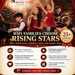 Rising Stars Performing Arts - Why families choose Rising Stars: caring teachers, strong fundamentals, performance opportunities, and community.