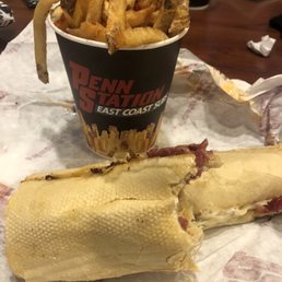 a sandwich and fries