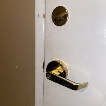 Robinhood Resort - Front door inside. White paint is black from filth - Big Bear Lake, CA