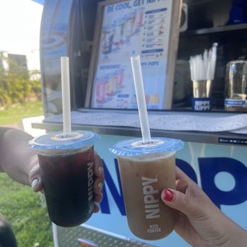 Bagel Babe - Lavender iced coffee and coconut iced coffee from Nippy coffee truck! - Bagels Near Me - St. Petersburg, Florida Bagel Babe - Lavender iced coffee and coconut iced coffee from Nippy coffee truck! - Bagels Near Me - St. Petersburg, Florida