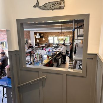 Whale City - Peek-a-boo hole into the bar and dining area - Breakfast & Brunch Near Me - Aptos, California