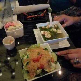Top Sushi - Miso soup and garden salad both on happy hour special like $2 each - Sushi Bars Near Me - Houston, Texas Top Sushi - Miso soup and garden salad both on happy hour special like $2 each - Sushi Bars Near Me - Houston, Texas