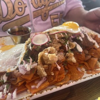 Madres Brunch - Madres Chilaquiles with two eggs - Breakfast & Brunch Near Me - Bellflower, California Madres Brunch - Madres Chilaquiles with two eggs - Breakfast & Brunch Near Me - Bellflower, California