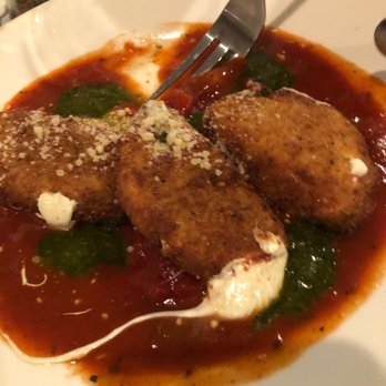 Avino's Italian Table - The Fried Cheese on top of homemade tomato sauce with basil. - Italian Near Me - Bellport, New York