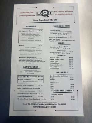 Menu photo 2 Local Q 707 Calistoga, CA Menu photo 2 Local Q 707 Calistoga, CA